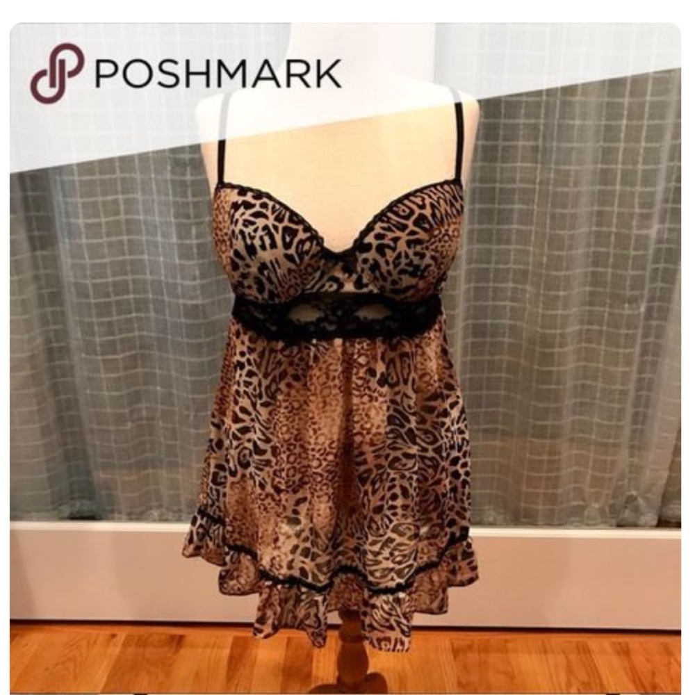 NWOT APT.9 Animal Print Babydoll Chemise/Bracelet